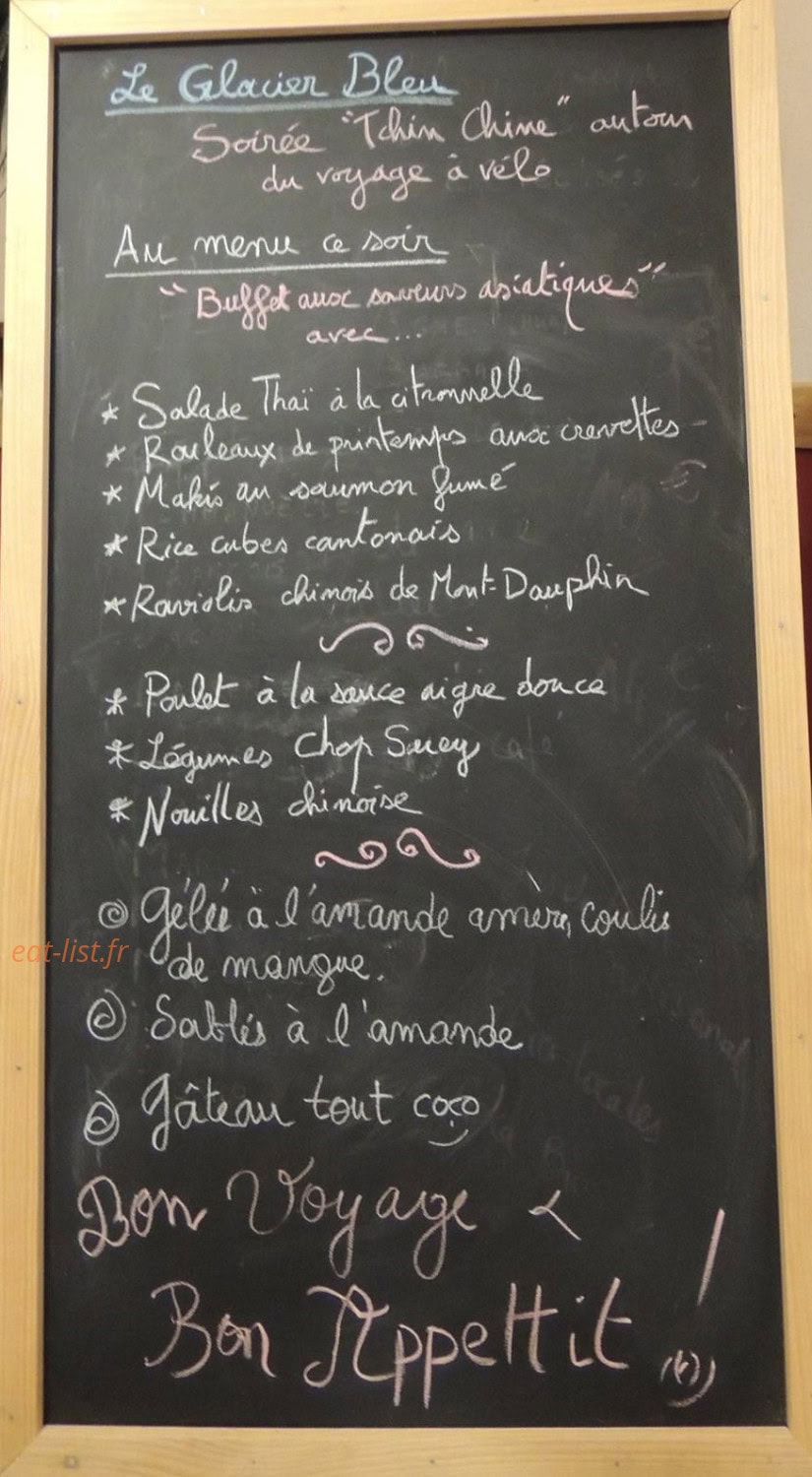 Le Glacier Bleu — carte page 1