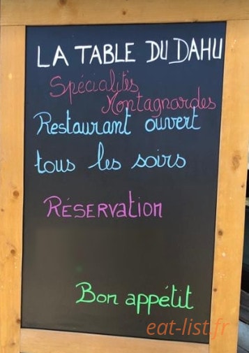 La Table du Dahu — carte page 1
