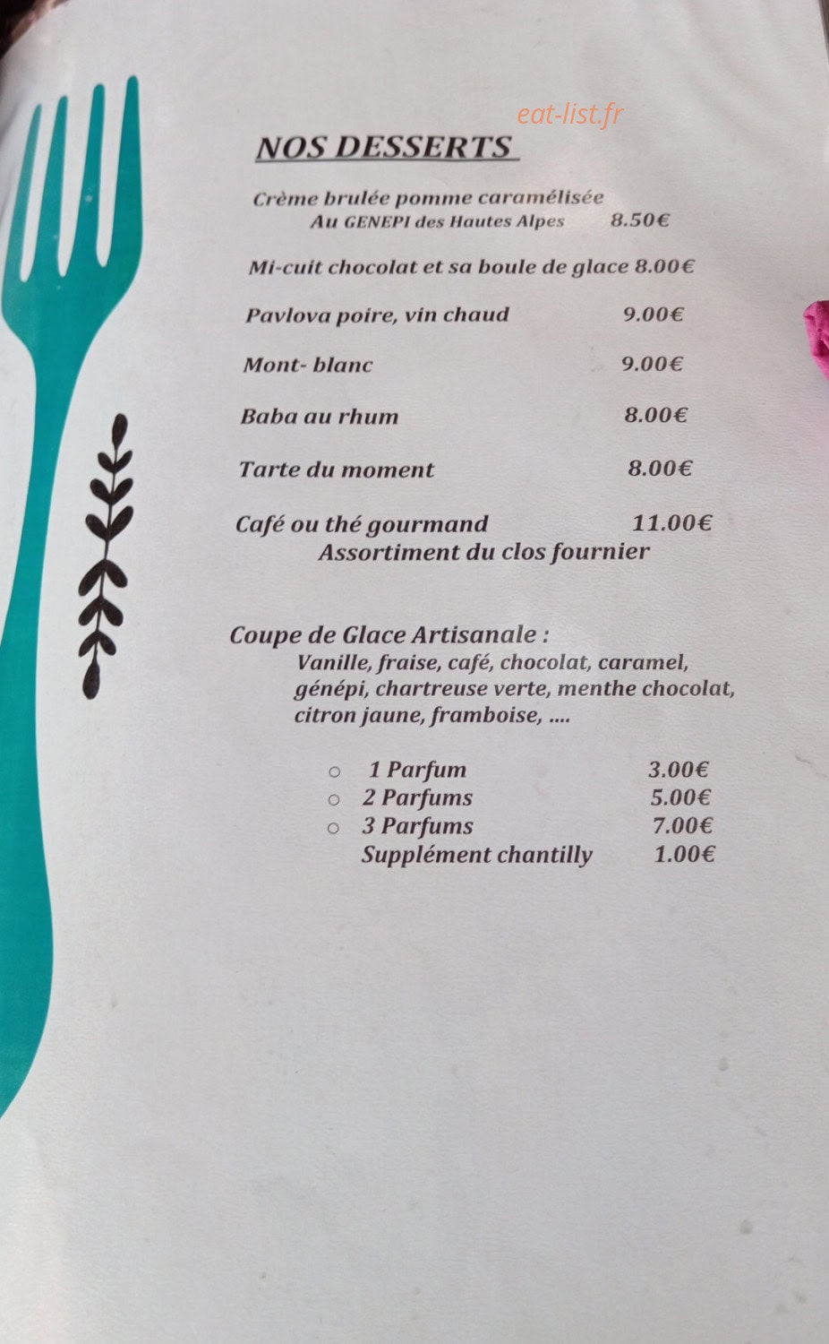 Le Clos Fournier — carte page 2