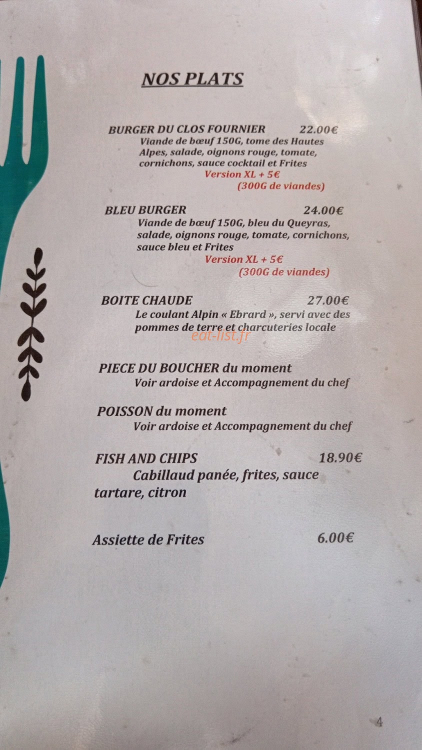 Le Clos Fournier — carte page 1