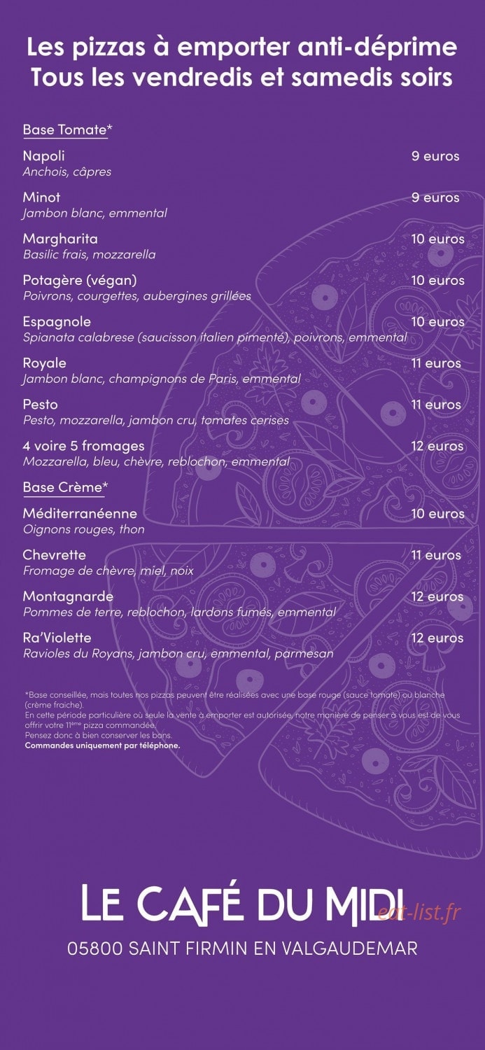 Café du Midi — carte page 1