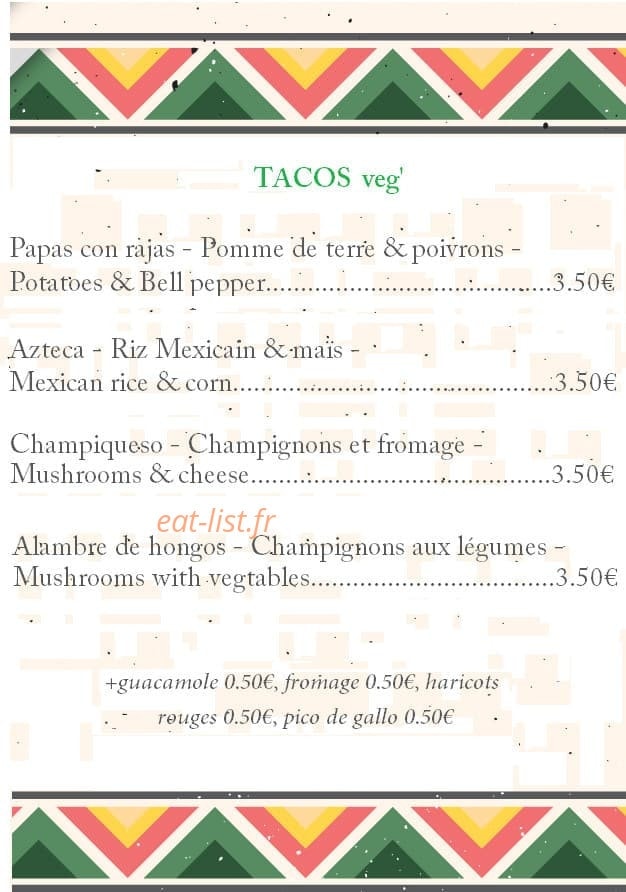 100% Tacos — carte page 4