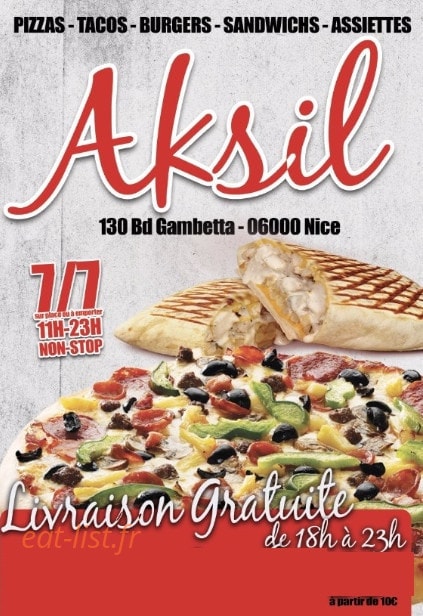 Aksil Fast Food — carte page 1