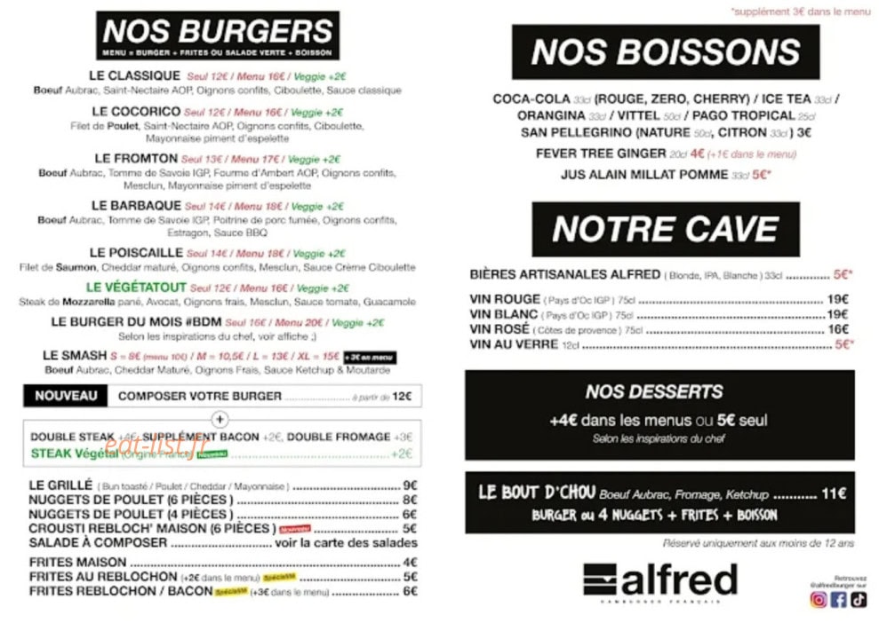 Alfred Burger — carte page 1