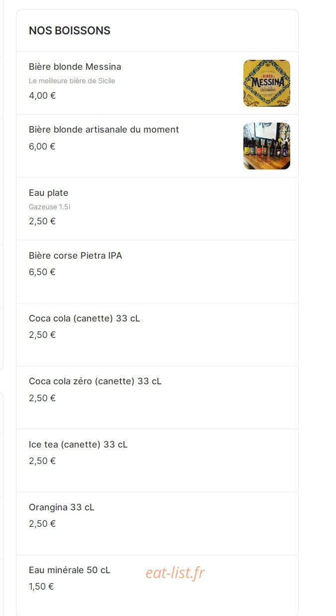 Alto Resto — carte page 6