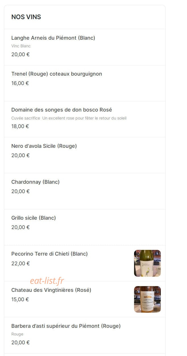 Alto Resto — carte page 7