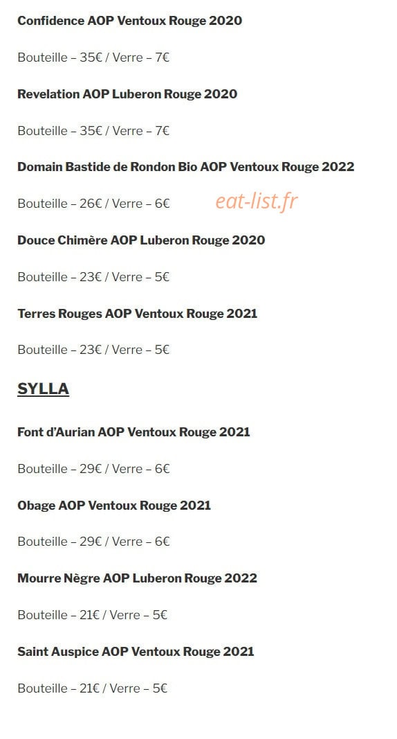 Apero Classique — carte page 16