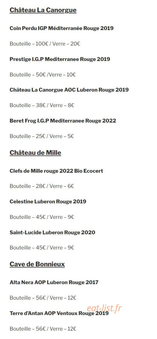 Apero Classique — carte page 15