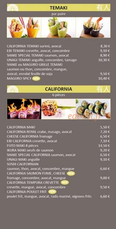Arito Sushi — carte page 3