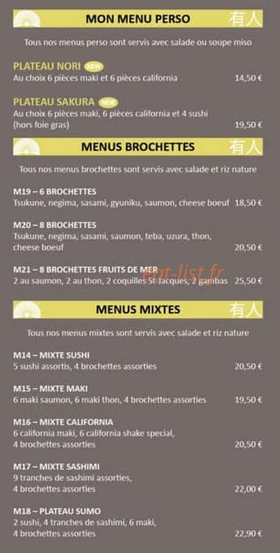 Arito Sushi — carte page 9
