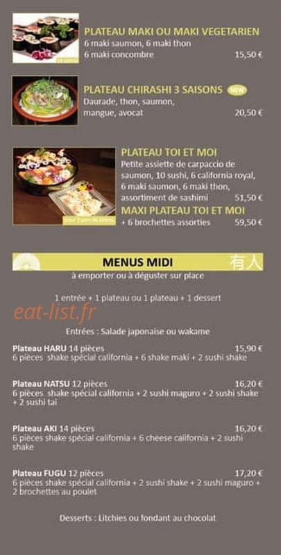 Arito Sushi — carte page 8