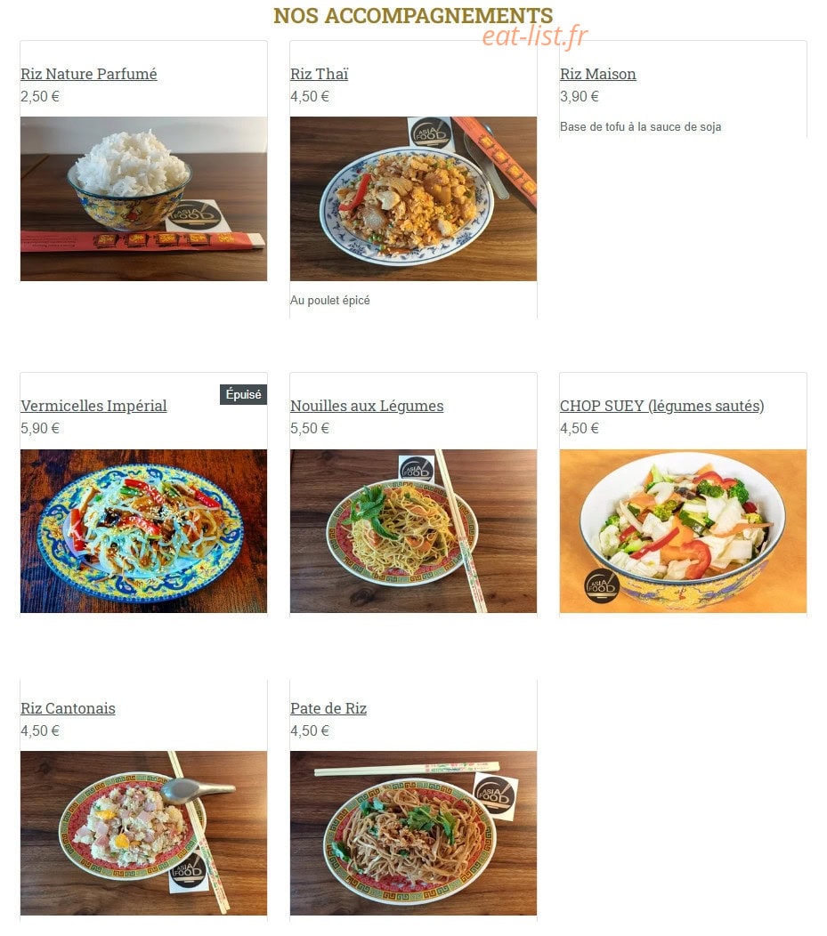 Asia Food — carte page 5