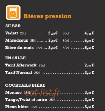 Au Fût et à mesure — carte page 2