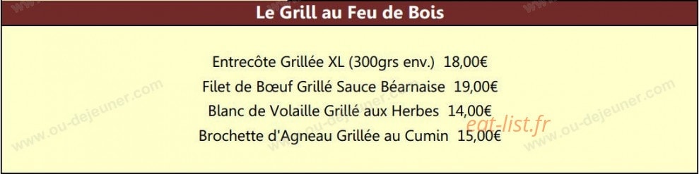 Au Grill d'Or — carte page 8