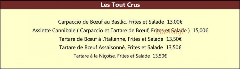 Au Grill d'Or — carte page 2