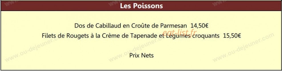Au Grill d'Or — carte page 4