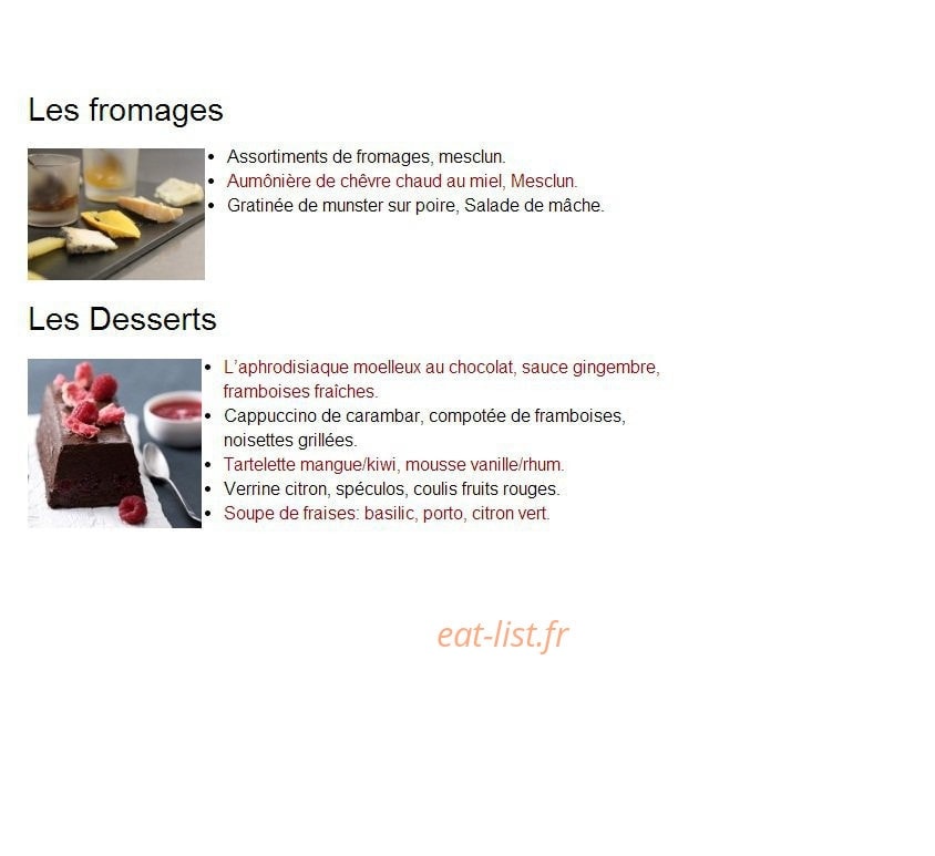 Au p'tit chef — carte page 3
