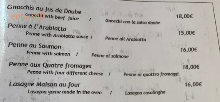 Au Pizzaiolo — carte page 3