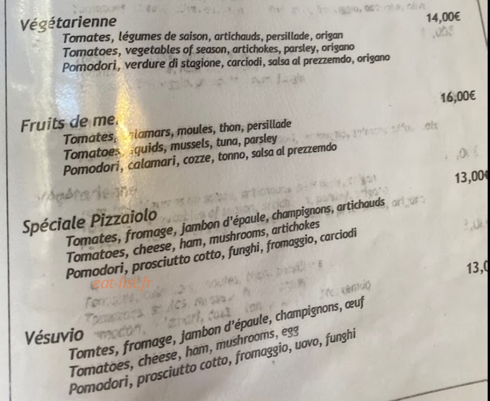 Au Pizzaiolo — carte page 7