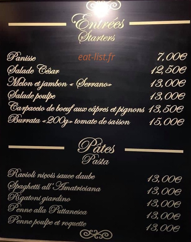 Auberge Saint Antoine — carte page 1