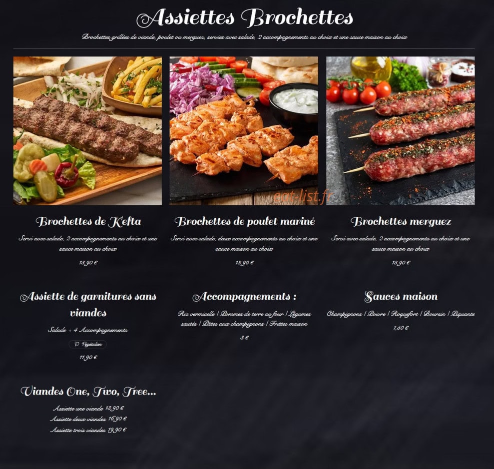 Azur Grill — carte page 2