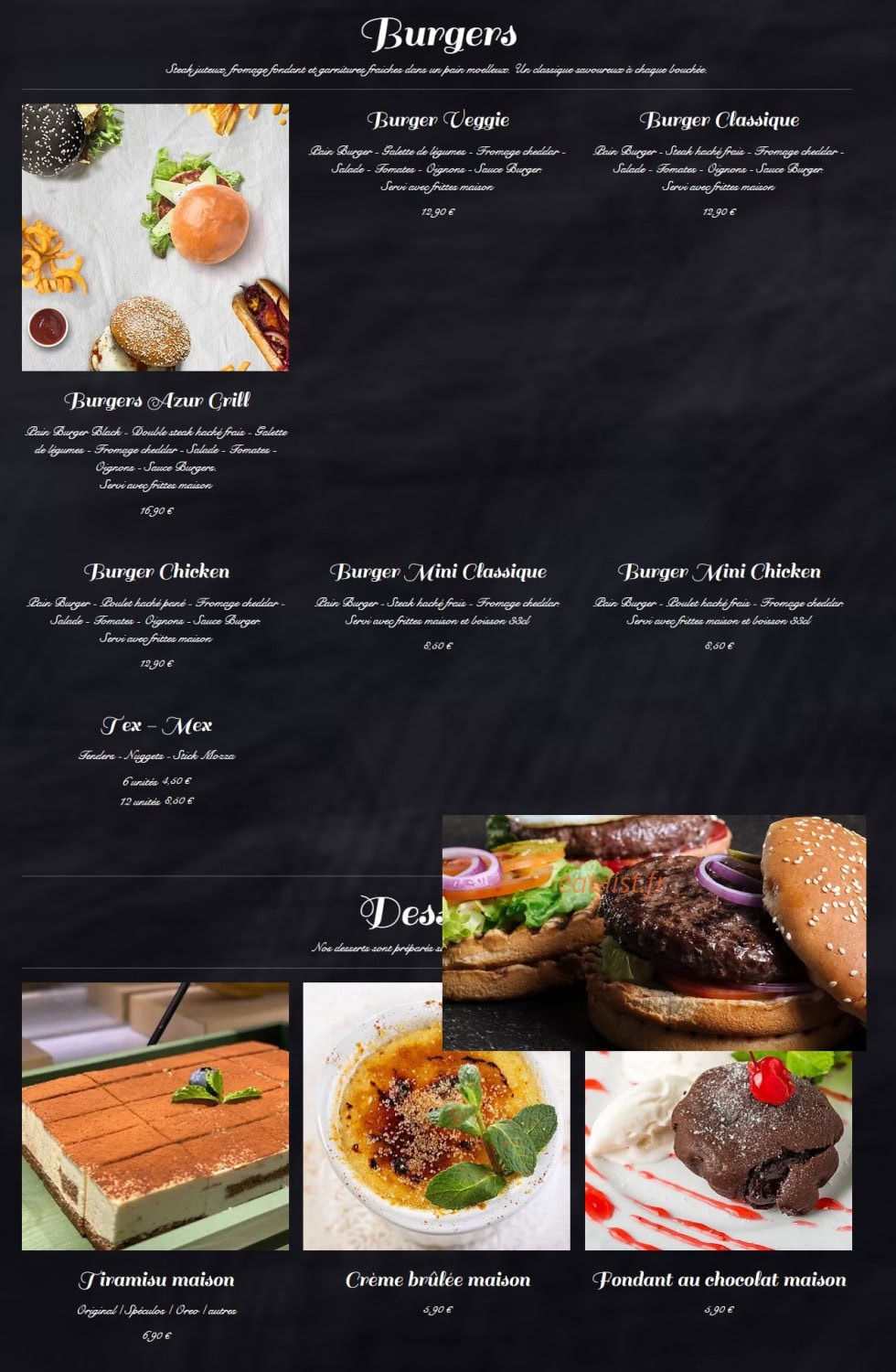 Azur Grill — carte page 4