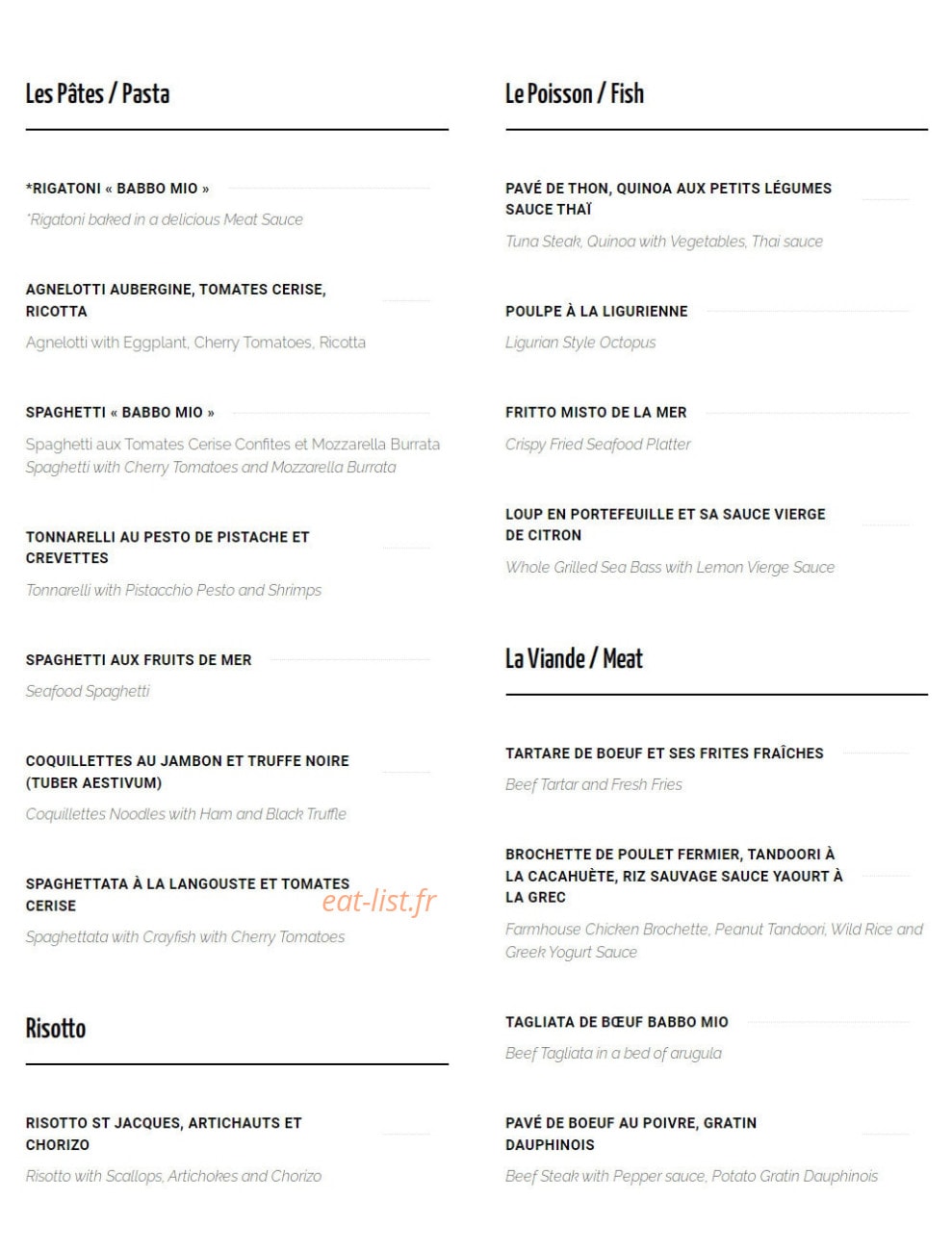 Babbo Mio — carte page 3