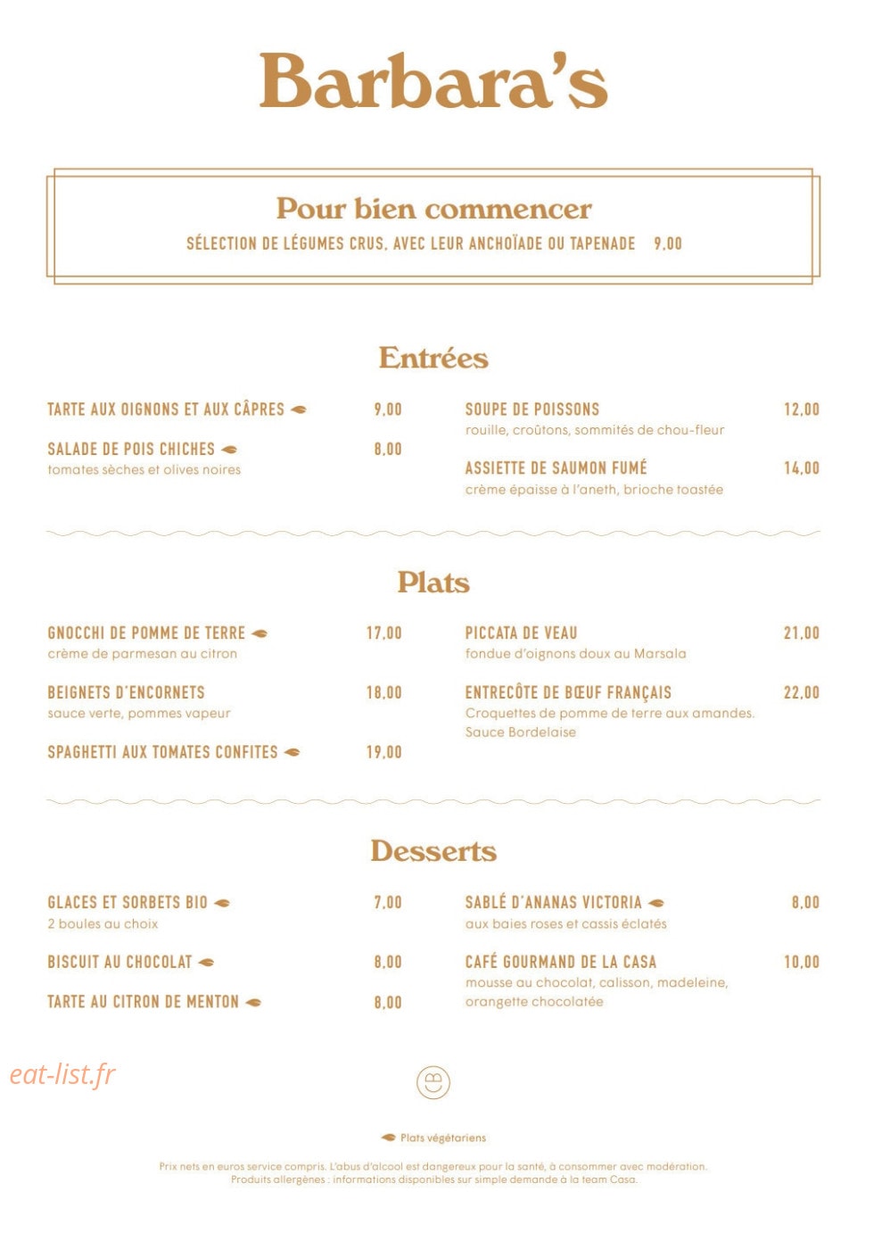 Barbara's — carte page 2