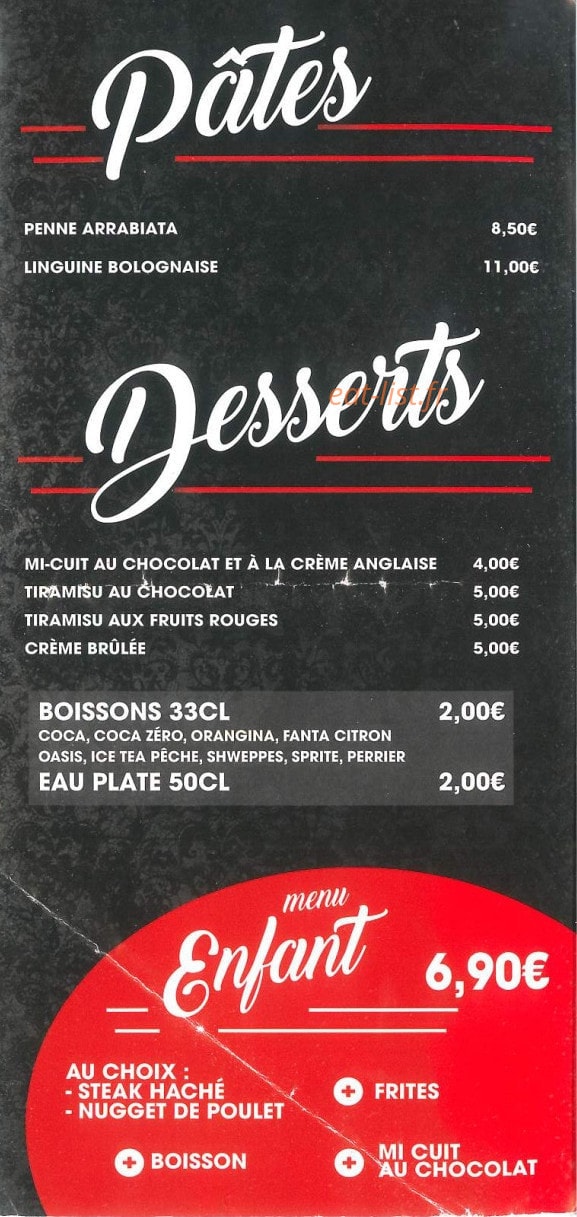 Beef & Bar — carte page 3