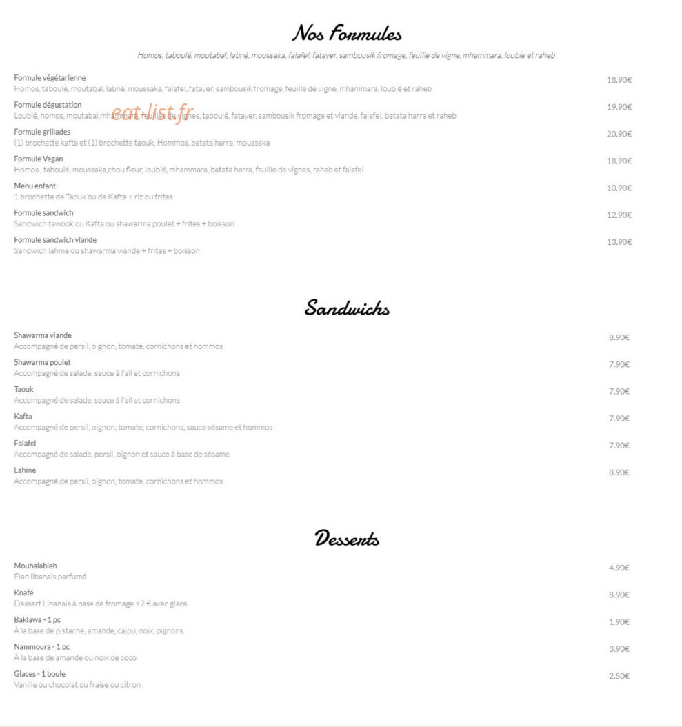 Beirut Grill House — carte page 2