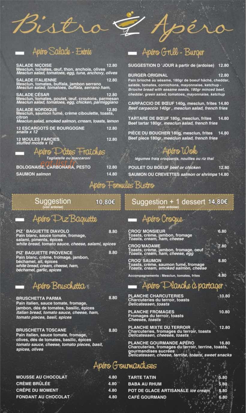Bistro Apéro — carte page 2