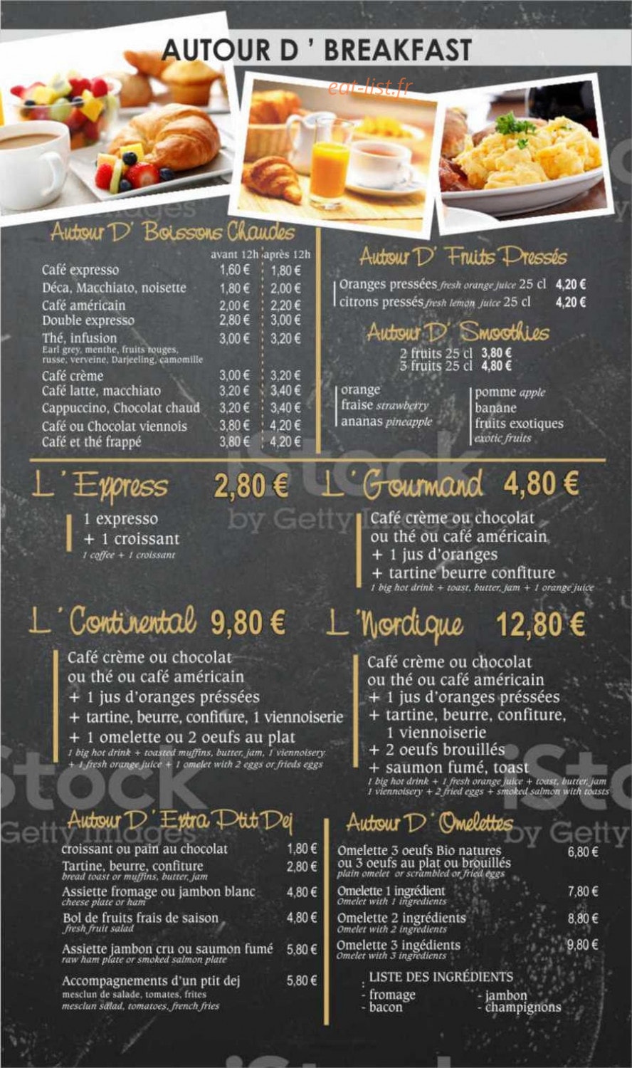 Bistro Apéro — carte page 1
