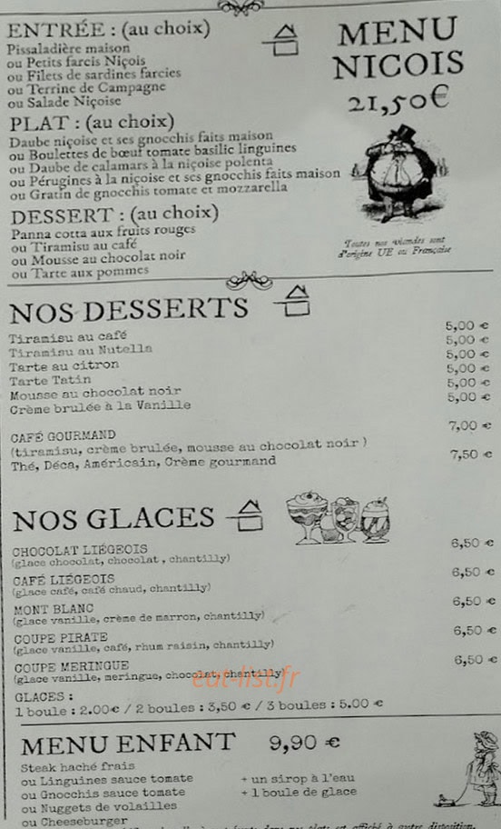 Bistro Niçois — carte page 2