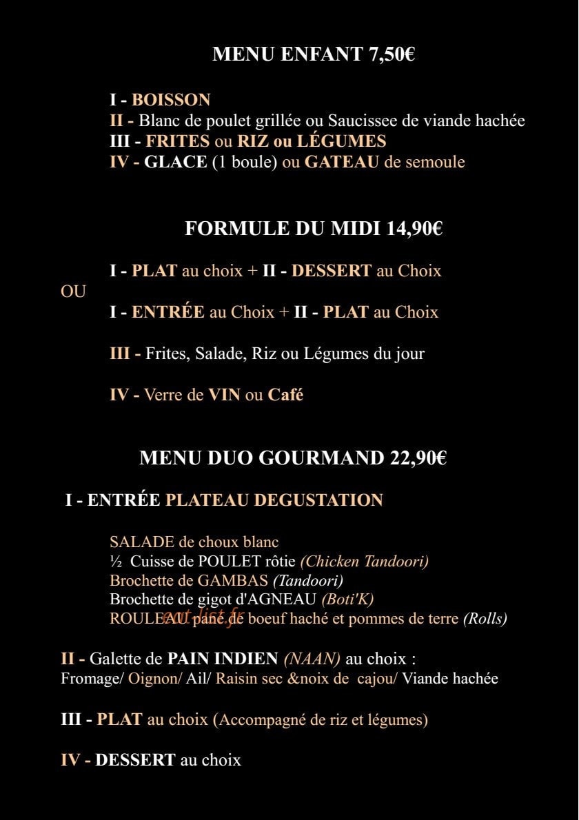 Bombay Palace — carte page 7