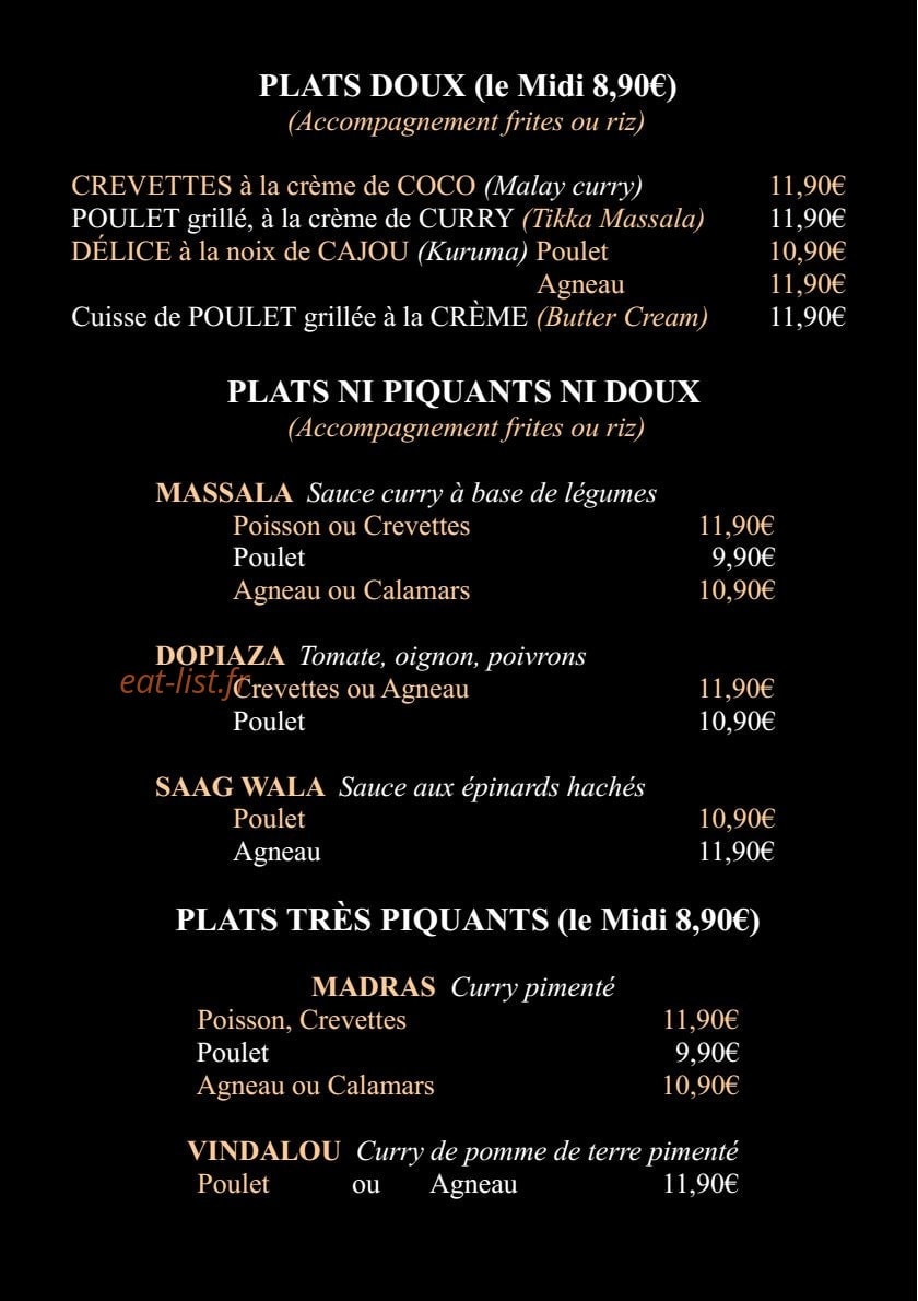 Bombay Palace — carte page 6