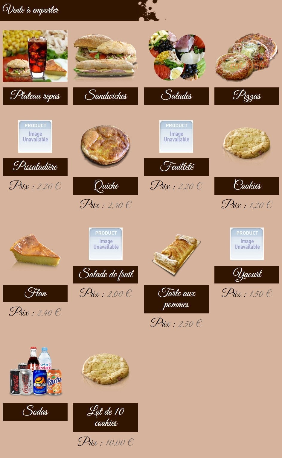Boulangerie Napoleon III — carte page 1
