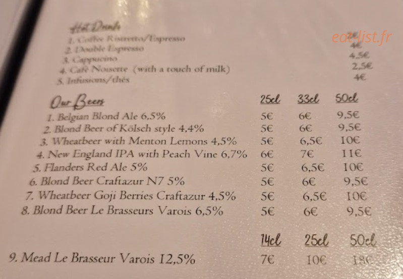 Brasserie de Castillon — carte page 3