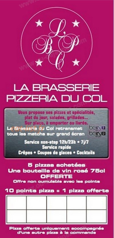 Brasserie du Col — carte page 1