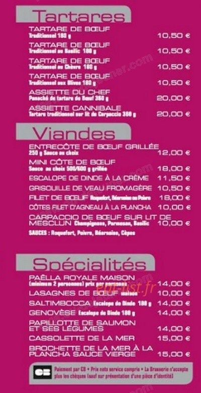 Brasserie du Col — carte page 3
