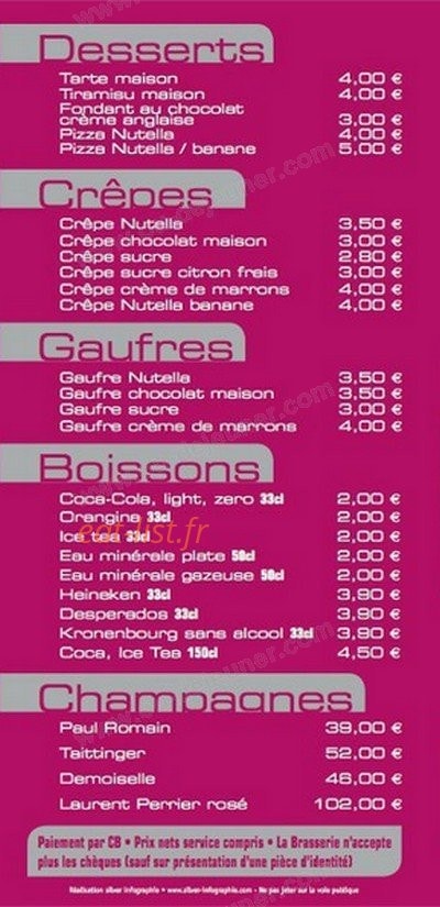 Brasserie du Col — carte page 6