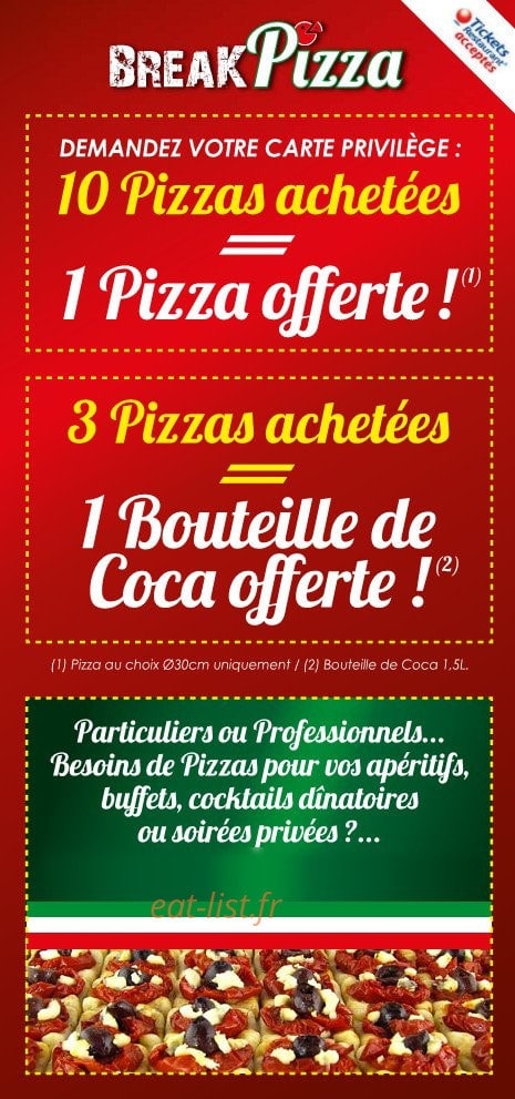 Break Pizza — carte page 5