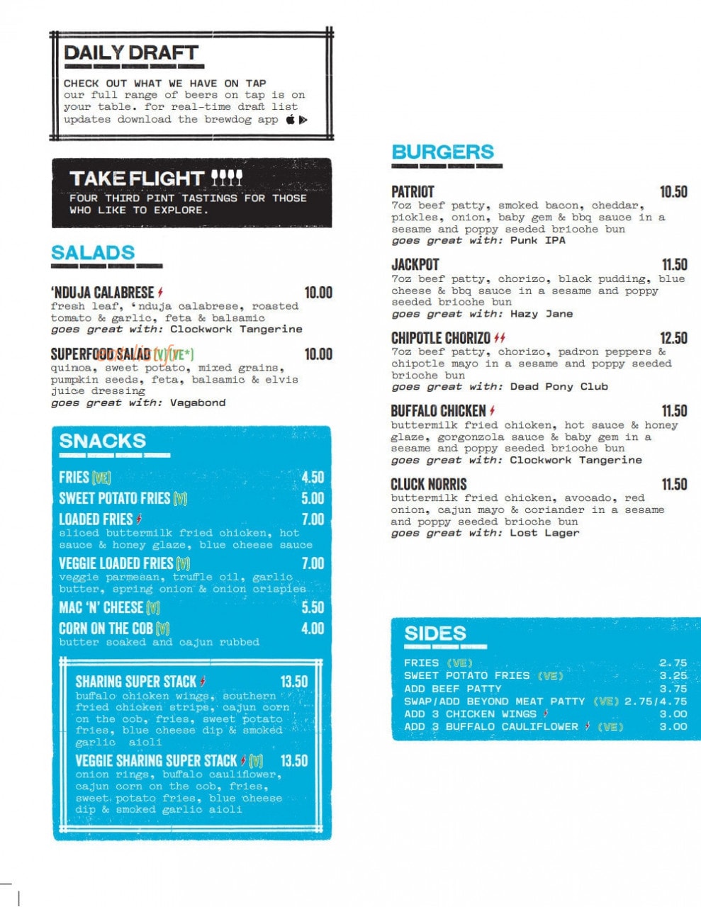 BrewDog — carte page 1