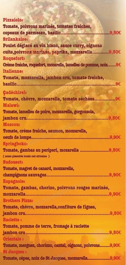 Brothers pizza — carte page 4