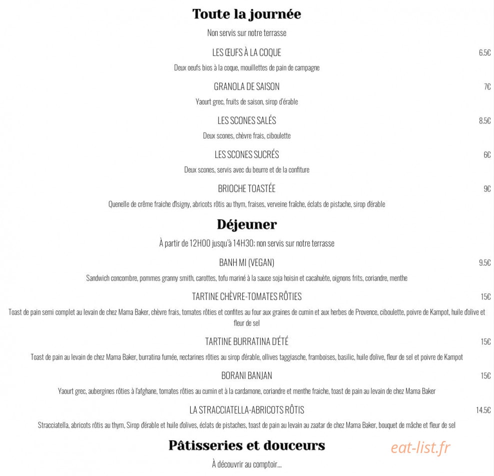 Brume Coffee — carte page 1