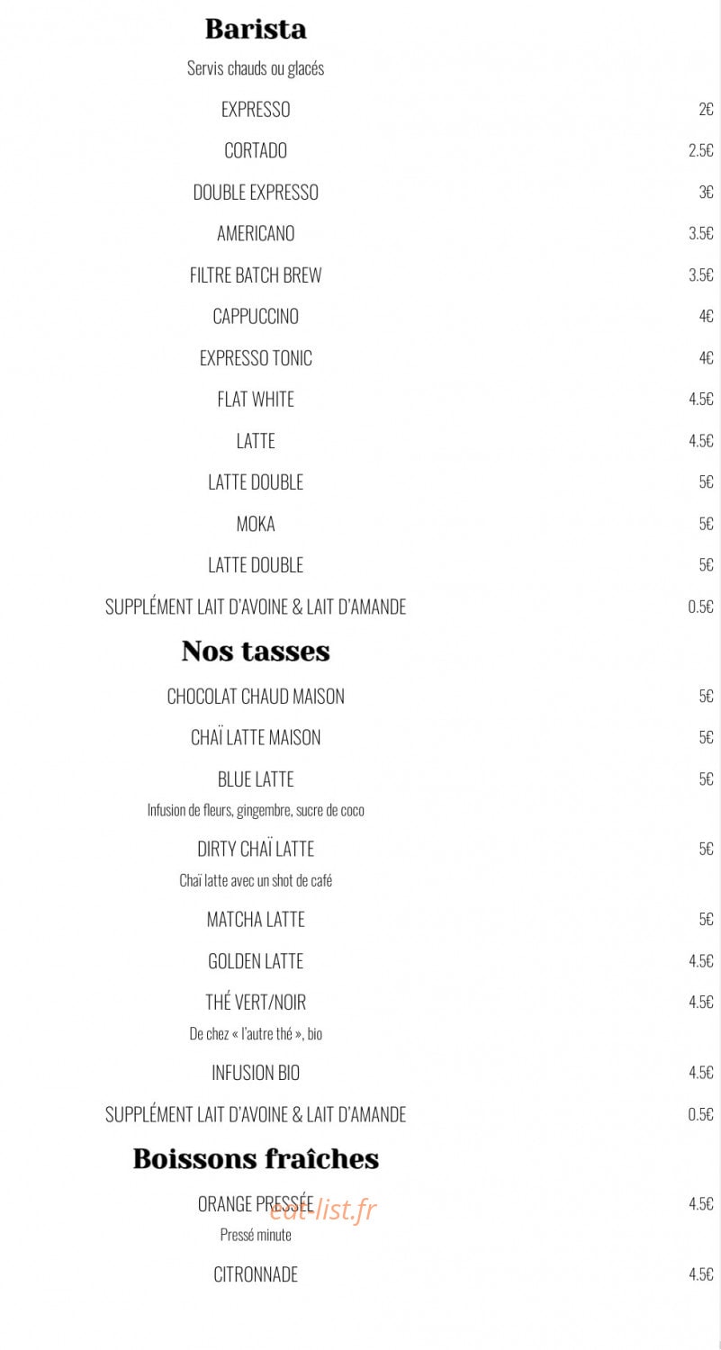 Brume Coffee — carte page 2