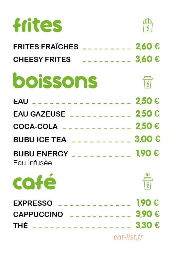 Bubu Burger — carte page 2