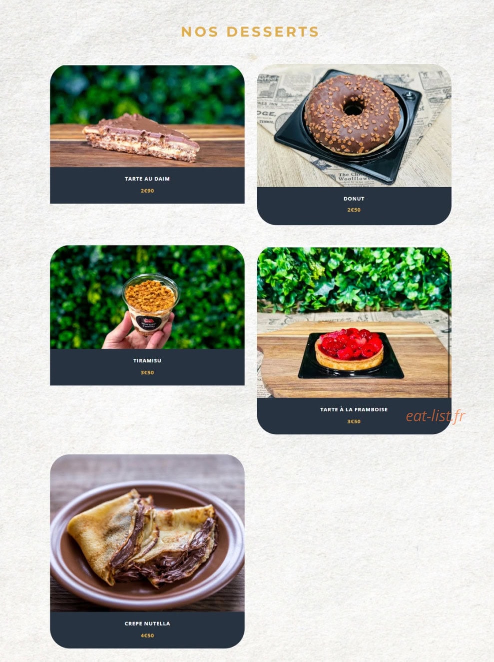 Burger family — carte page 8