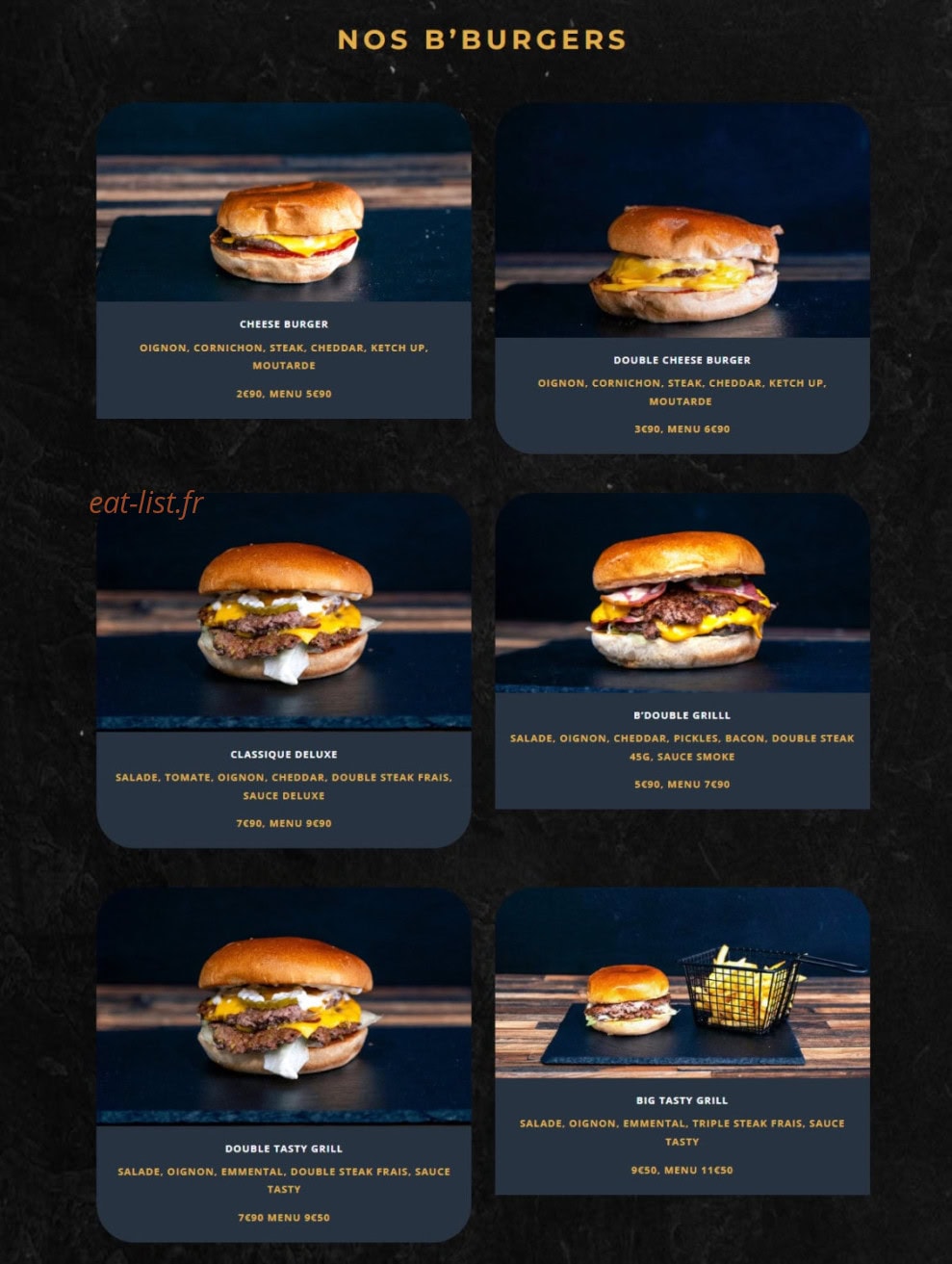 Burger family — carte page 4