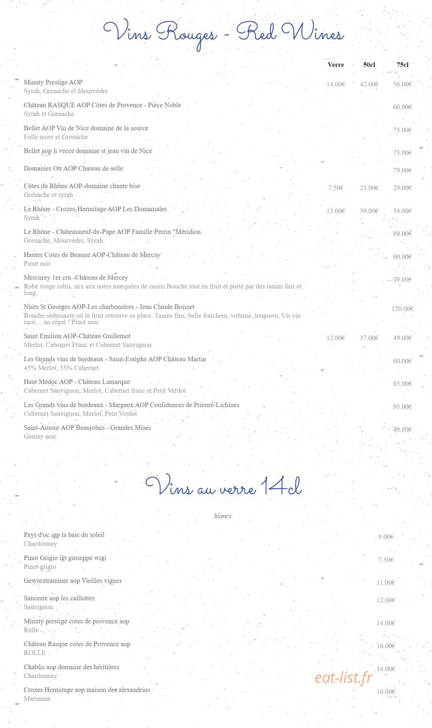 Café de Paris — carte page 9