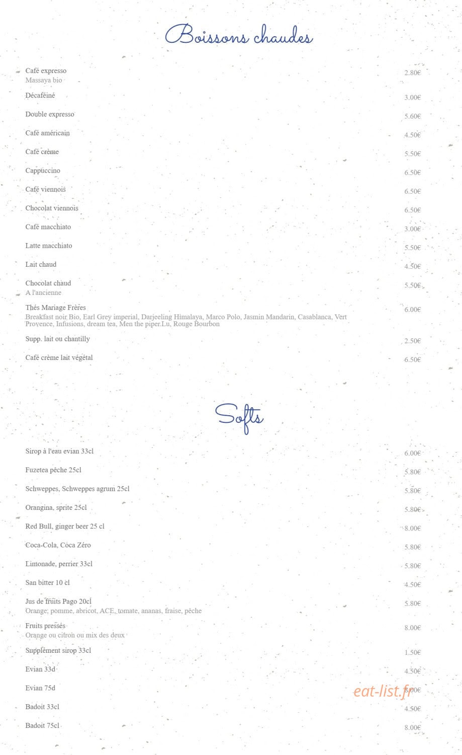 Café de Paris — carte page 7
